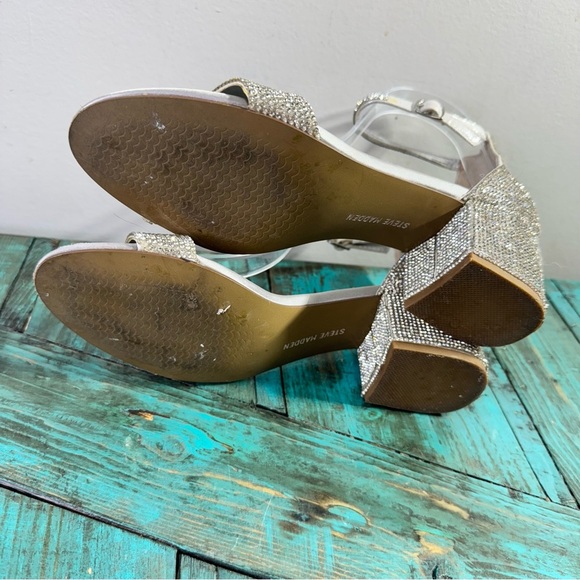 Steve Madden Women's Irenee Heeled Sandal, Silver Rhinestone Size 8 - Picture 8 of 14